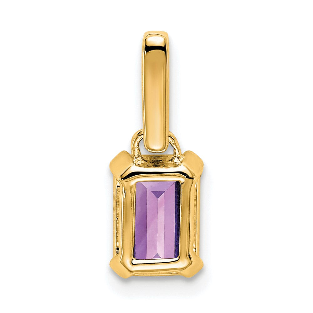 14K Gelbgold Amethyst und Diamant Anhänger