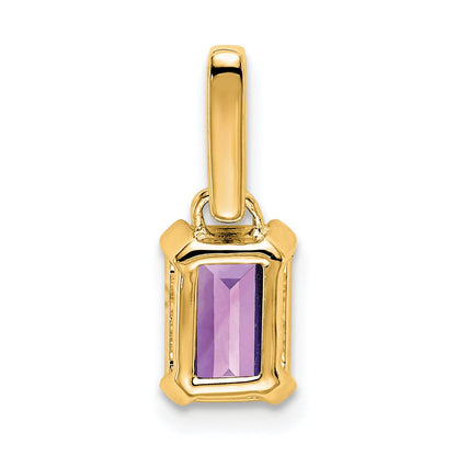 14K Gelbgold Amethyst und Diamant Anhänger