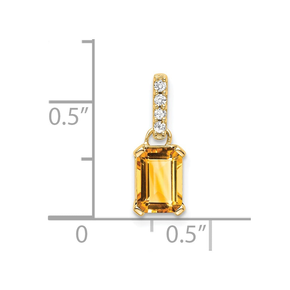 10K Gelbgold Citrin und Diamant Anhänger