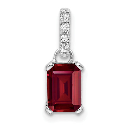 14k Weißgold Anhänger mit 0,05 ct. laborgezüchtetem Diamanten VS/SI+ G+ und laborgezüchtetem Rubin