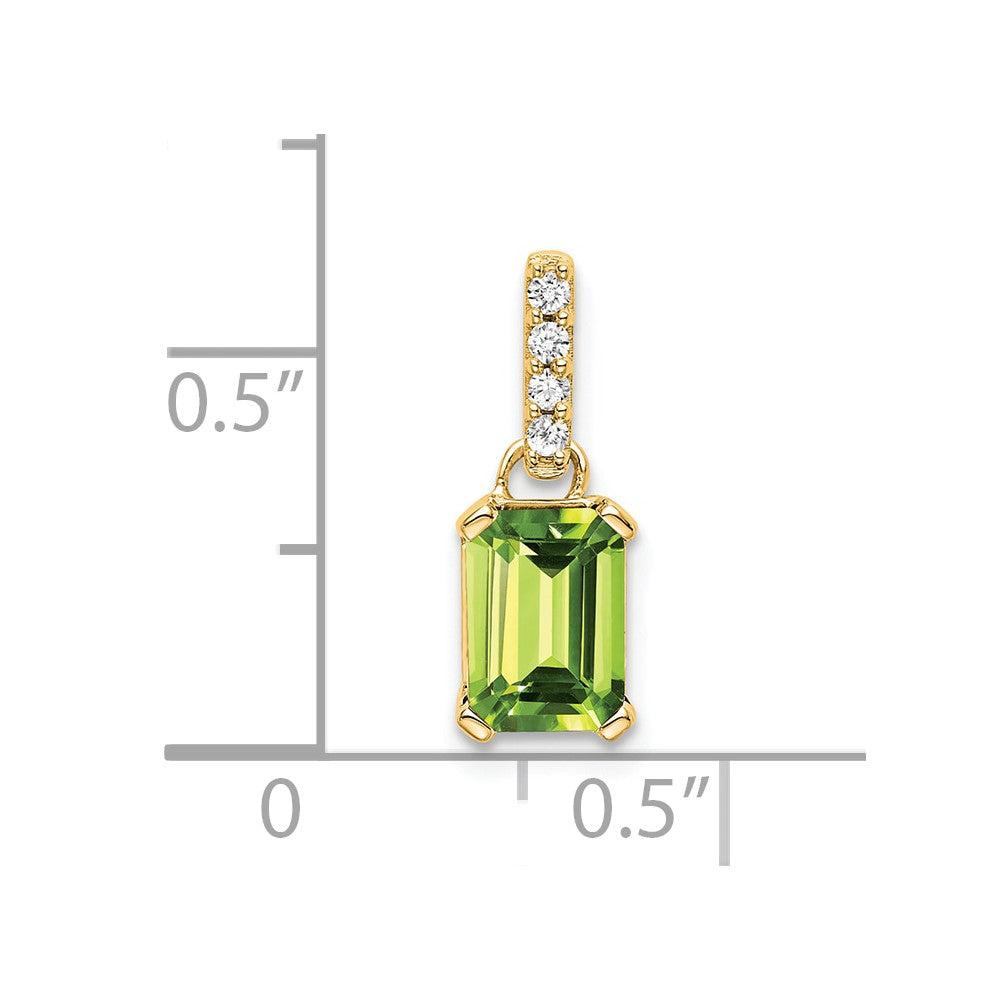 10K Gelbgold Peridot und Diamant Anhänger