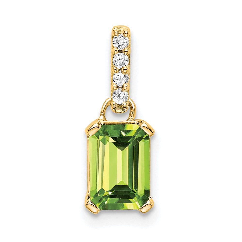 10K Gelbgold Peridot und Diamant Anhänger