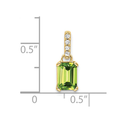 14K Gelbgold Peridot und Diamant Anhänger