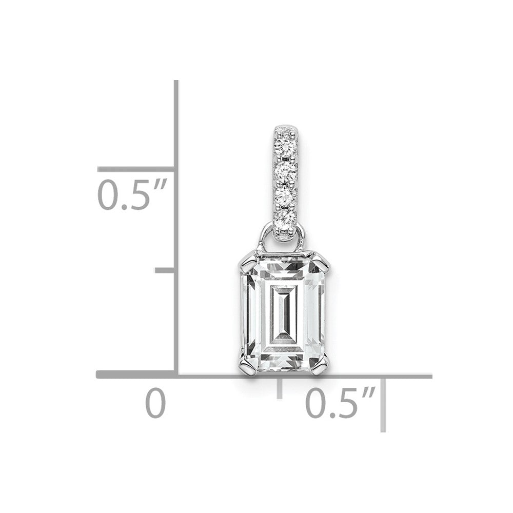 10K Weißgold Topas und Diamant Anhänger