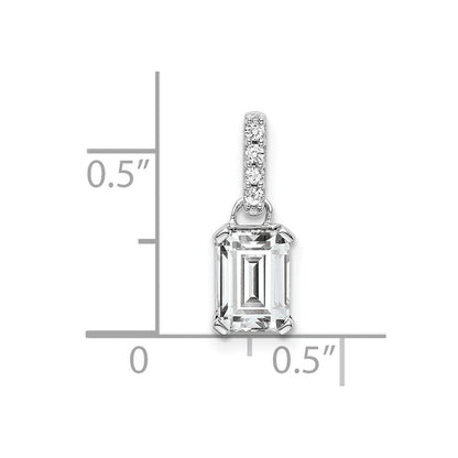 10K Weißgold Topas und Diamant Anhänger