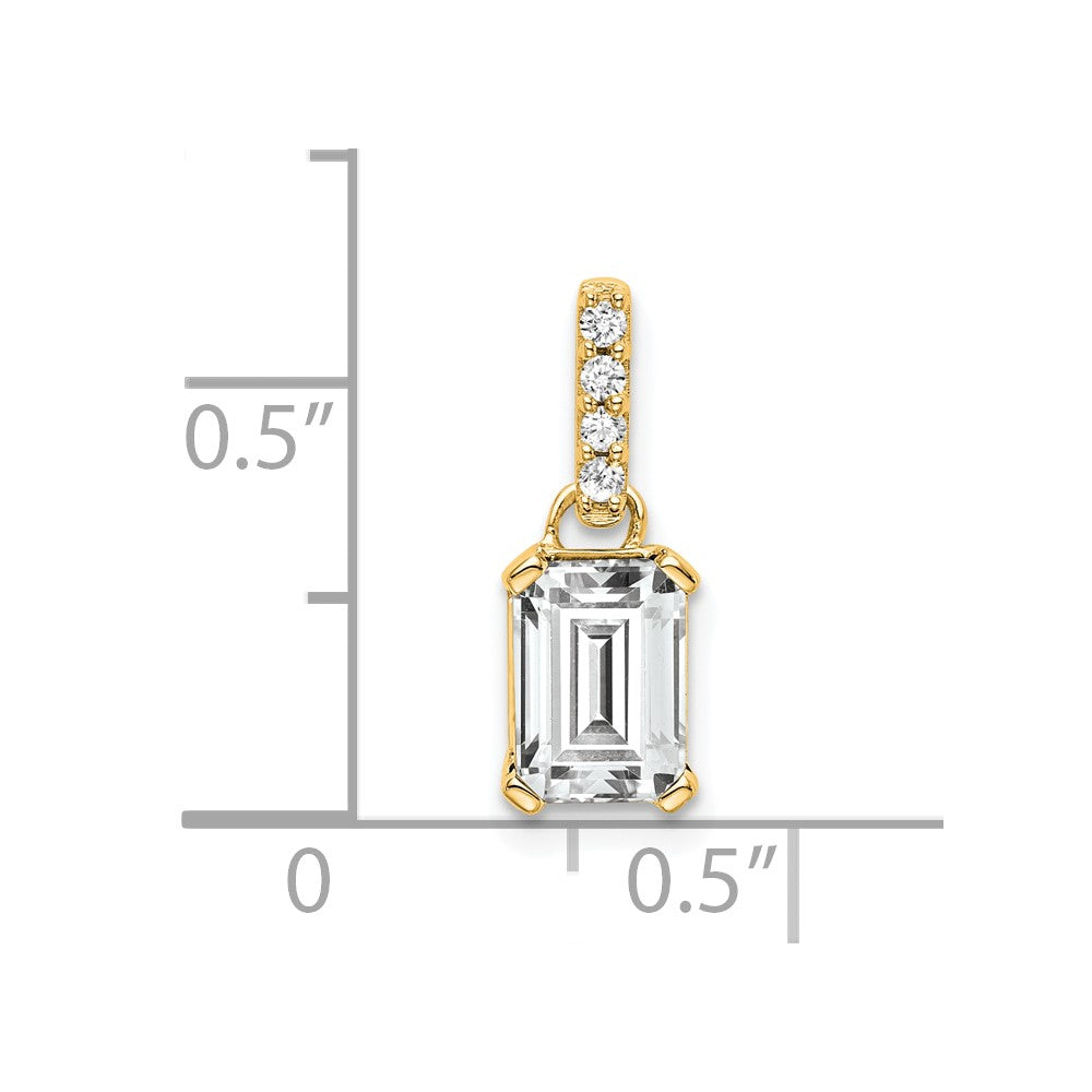10K Gelbgold Weiß Topas und Diamant Anhänger