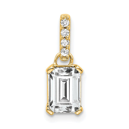 10K Gelbgold Weiß Topas und Diamant Anhänger