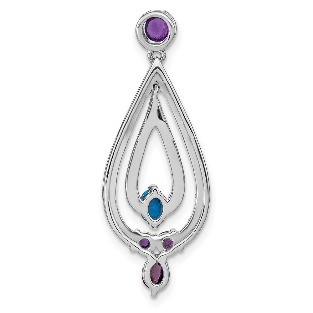14K Weißgold 14K Weißgold Türkis, Amethyst und Weiß Topas Anhänger