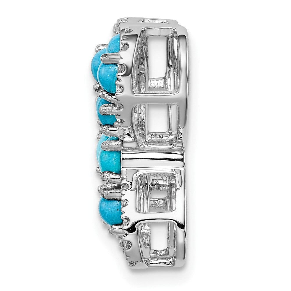 14K Weißgold Türkis und Weiß Topas Schmetterling Kette Anhänger