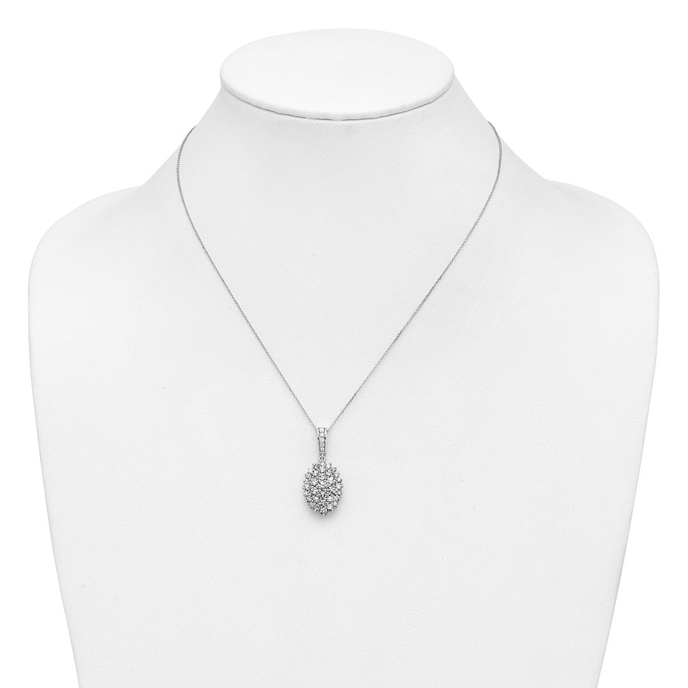14K Weißgold 2.51ct Vs/si+ G+ Im Labor Gezüchtet Diamant Halskette