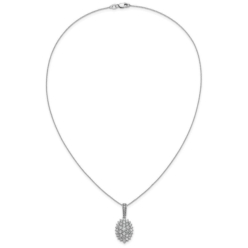 14K Weißgold 2.51ct Vs/si+ G+ Im Labor Gezüchtet Diamant Halskette