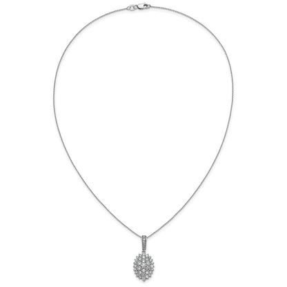 14K Weißgold 2.51ct Vs/si+ G+ Im Labor Gezüchtet Diamant Halskette
