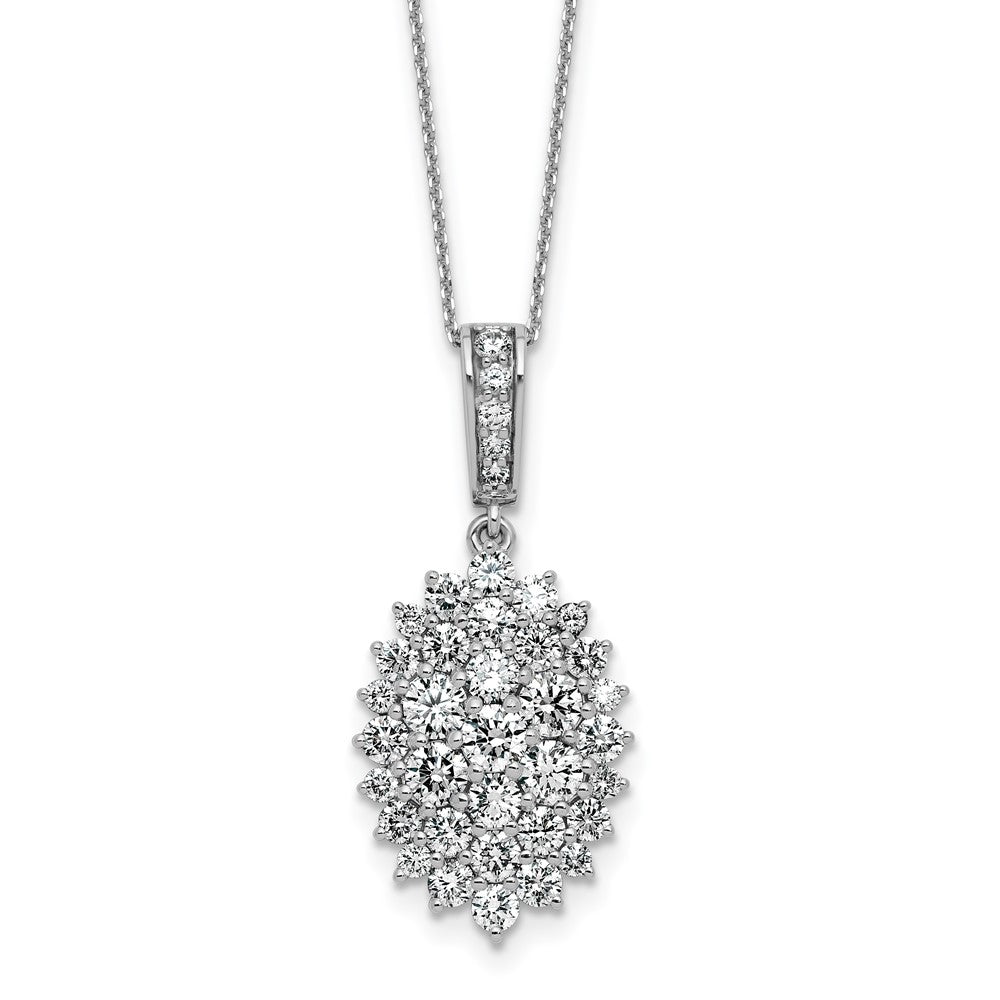 14K Weißgold 2.51ct Vs/si+ G+ Im Labor Gezüchtet Diamant Halskette