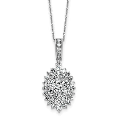 14K Weißgold 2.51ct Vs/si+ G+ Im Labor Gezüchtet Diamant Halskette