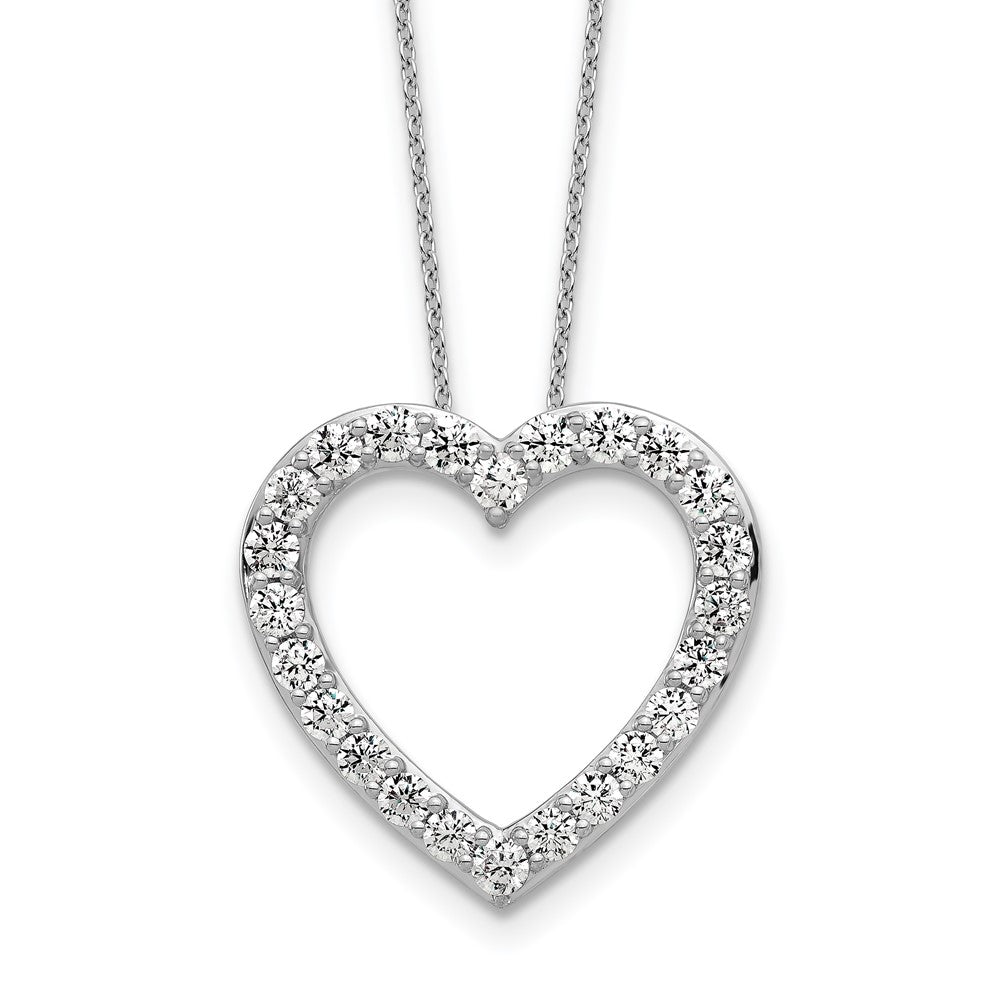 14K Weißgold 1.39ct Vs/si+ G+ Im Labor Gezüchtet Diamant Herz Halskette