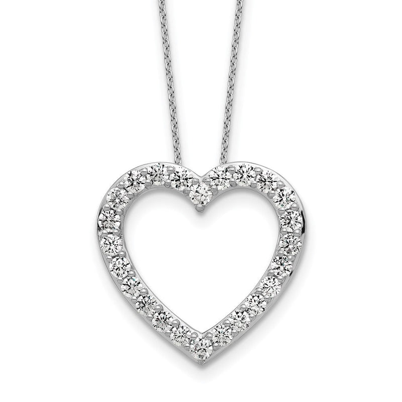 14K Weißgold 1.39ct Vs/si+ G+ Im Labor Gezüchtet Diamant Herz Halskette