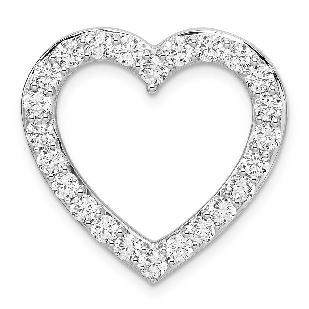 14K Weißgold 14kw Vs/si+ G+ Im Labor Gezüchtet Diamant Herz Anhänger
