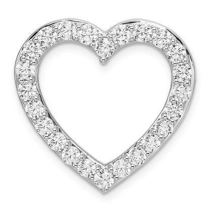 14K Weißgold 14kw Vs/si+ G+ Im Labor Gezüchtet Diamant Herz Anhänger
