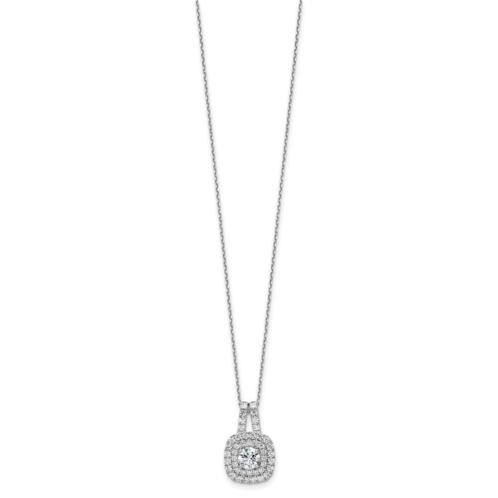 14K Weißgold 1.51ct Vs/si+ G+ Im Labor Gezüchtet Diamant Doppelt Heiligenschein Neckl
