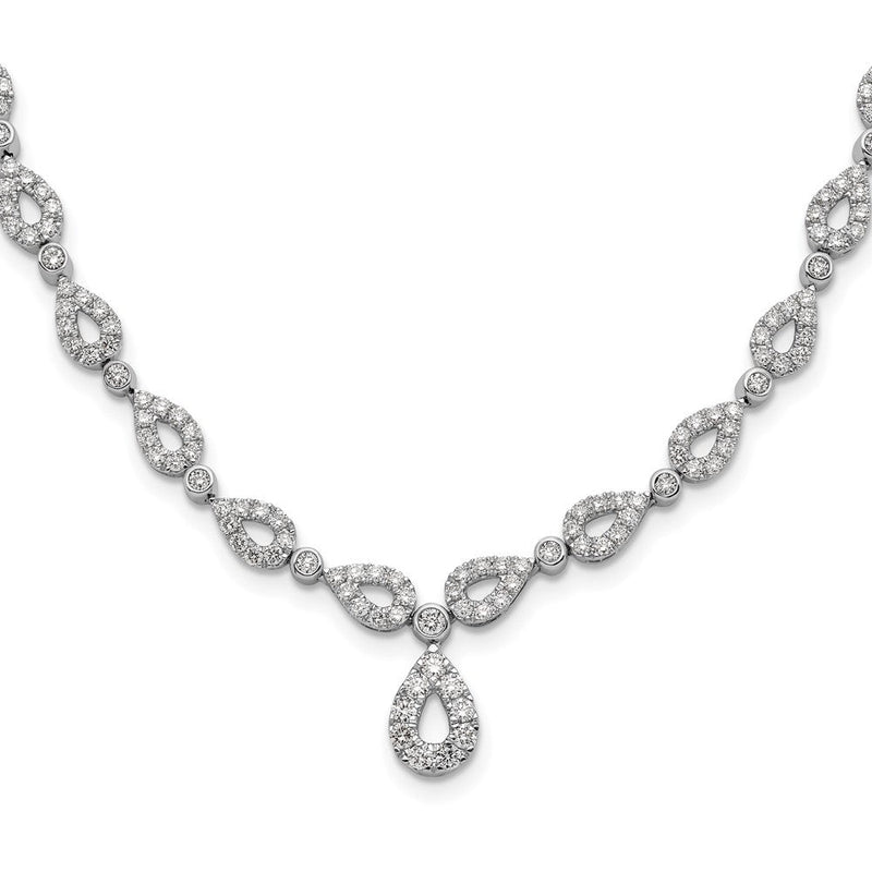 14K Weißgold 2 3/4 Ct. Im Labor Gezüchtet Diamant Vs/si+ G+ 17 Zoll Fantasie Tropfen Halskette