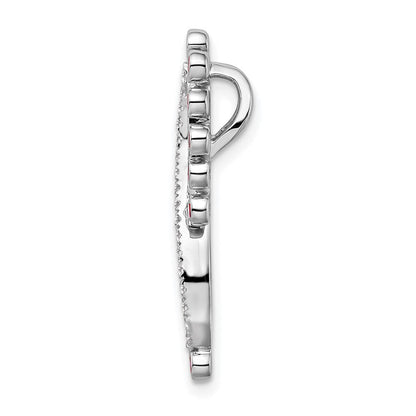 14K Weißgold Rubin und Echt Diamant Unendlichkeit Kette Anhänger
