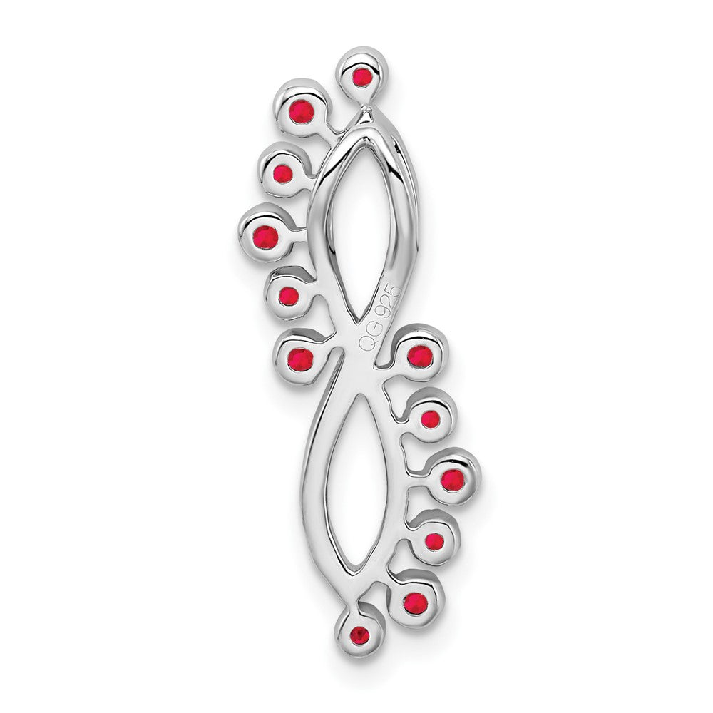 14K Weißgold Rubin und Echt Diamant Unendlichkeit Kette Anhänger