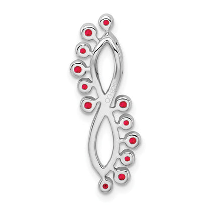 14K Weißgold Rubin und Echt Diamant Unendlichkeit Kette Anhänger