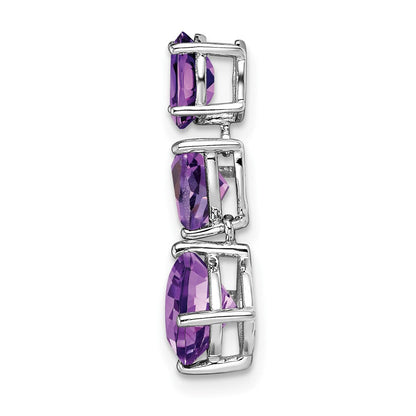 14K Weißgold Amethyst Kette Anhänger