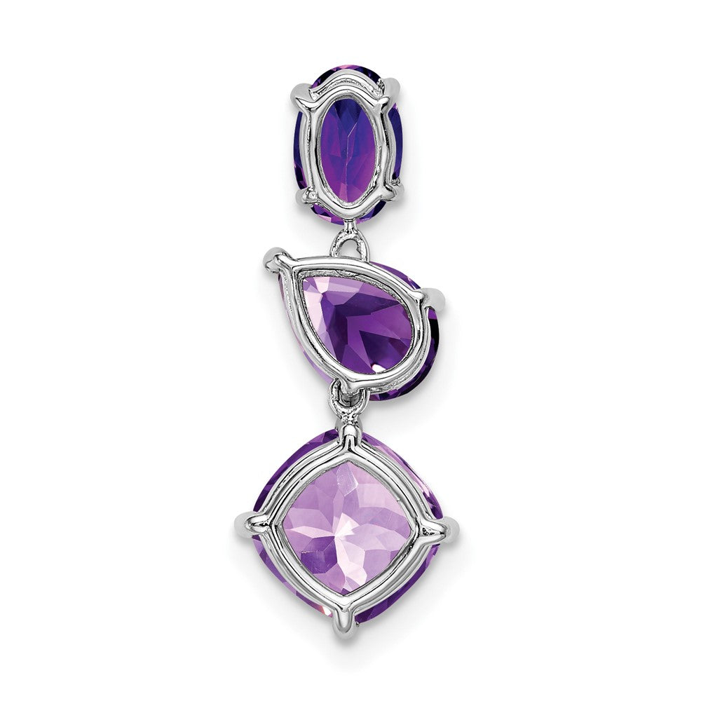 14K Weißgold Amethyst Kette Anhänger