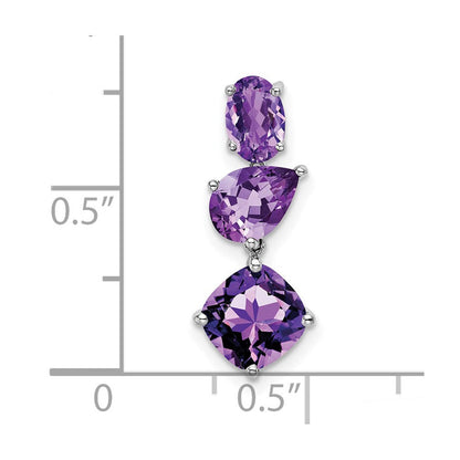 14K Weißgold Amethyst Kette Anhänger
