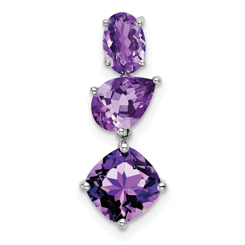 14K Weißgold Amethyst Kette Anhänger