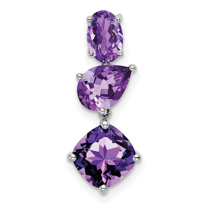 14K Weißgold Amethyst Kette Anhänger
