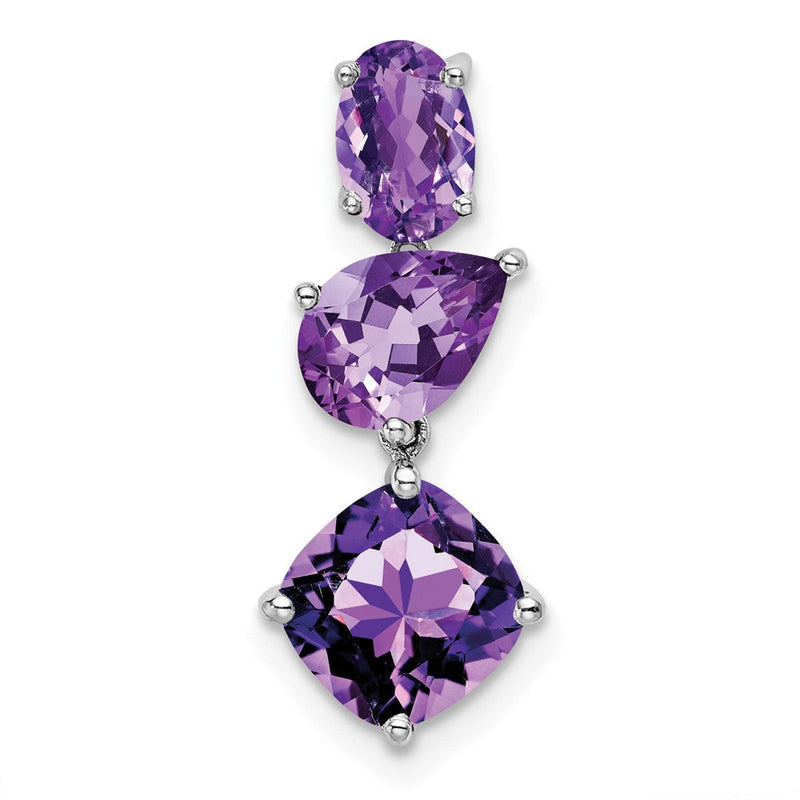 14K Weißgold Amethyst Kette Anhänger