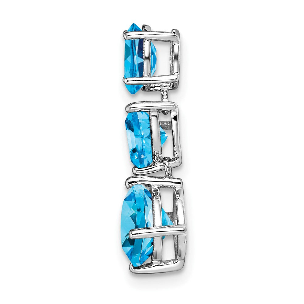 14K Weißgold Blautopas Kette Anhänger