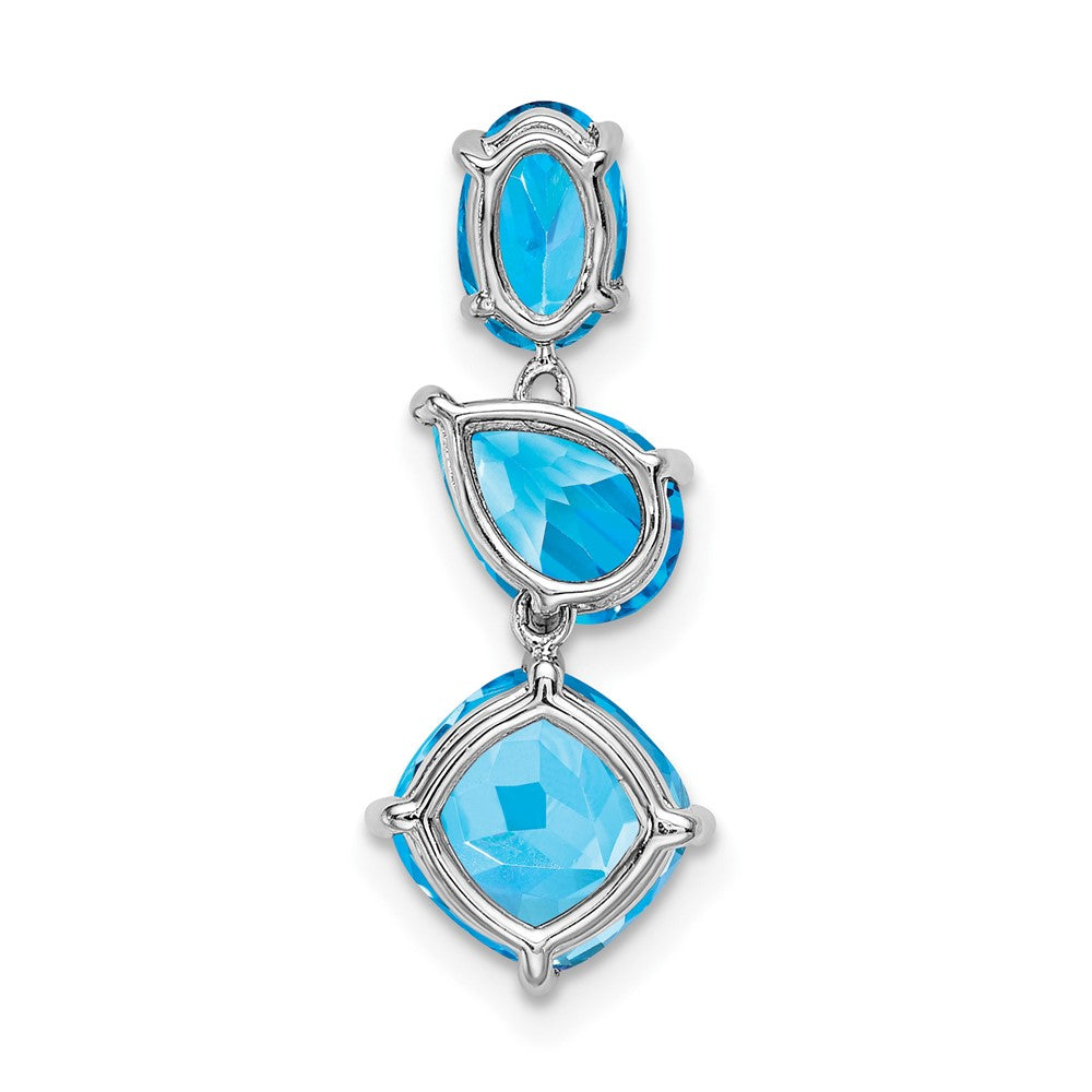 14K Weißgold Blautopas Kette Anhänger