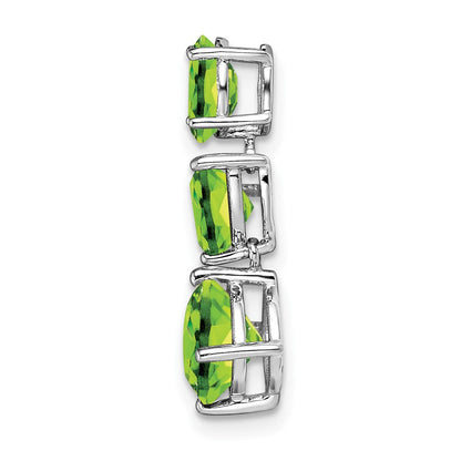 14K Weißgold Peridot Kette Anhänger