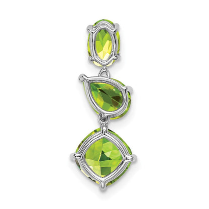 14K Weißgold Peridot Kette Anhänger