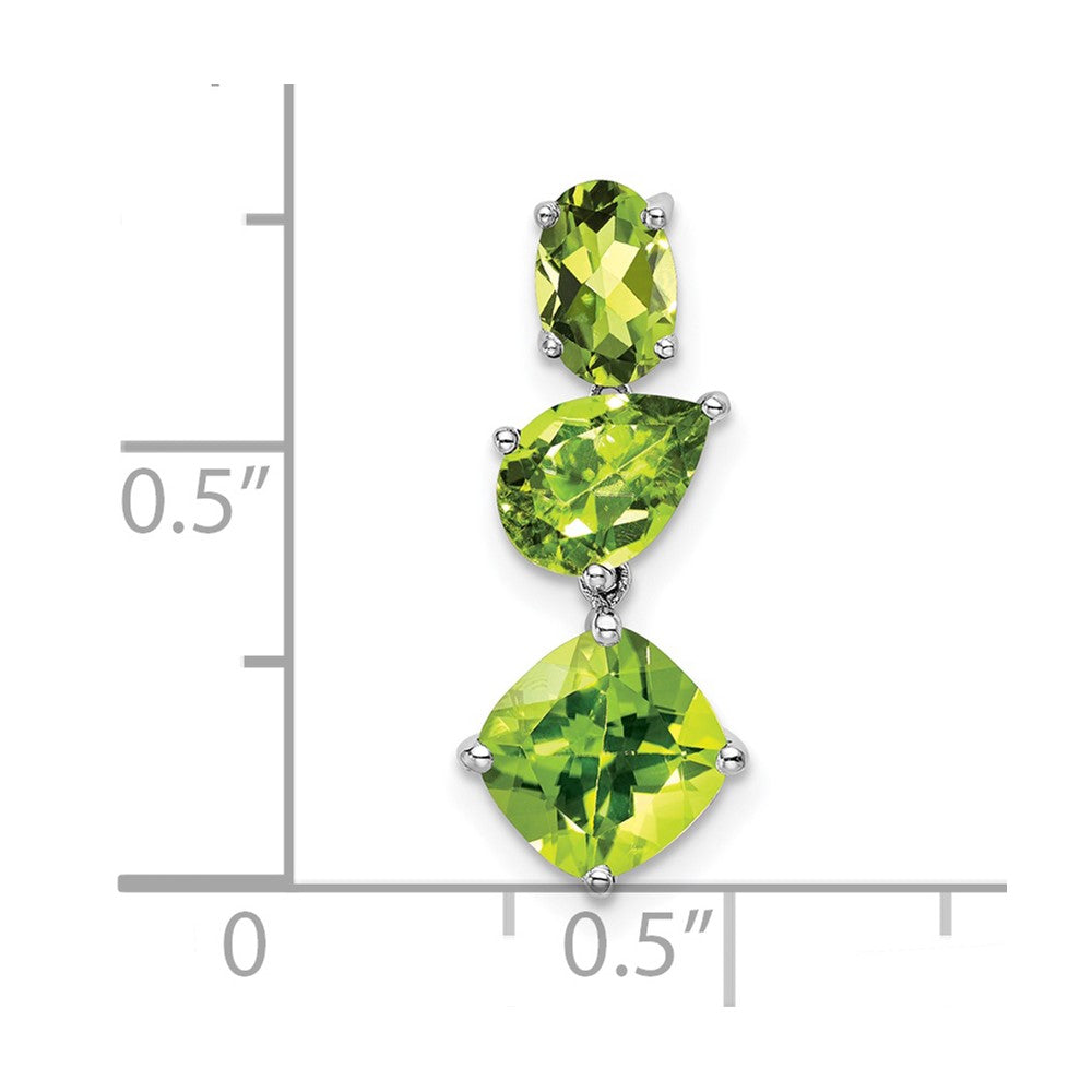 14K Weißgold Peridot Kette Anhänger