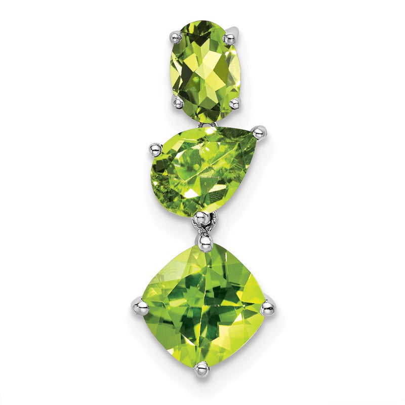 14K Weißgold Peridot Kette Anhänger