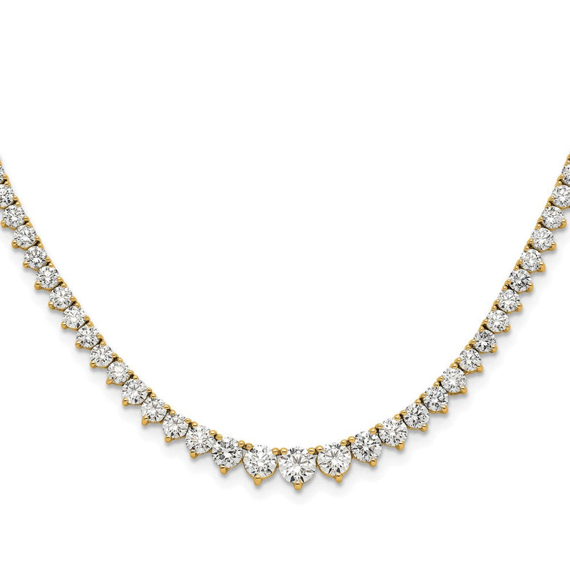 14K Gelbgold 6 Ct. Im Labor Gezüchtet Diamant Vs/si+ G+ 18 Zoll Abgestuft Tennis Halskette