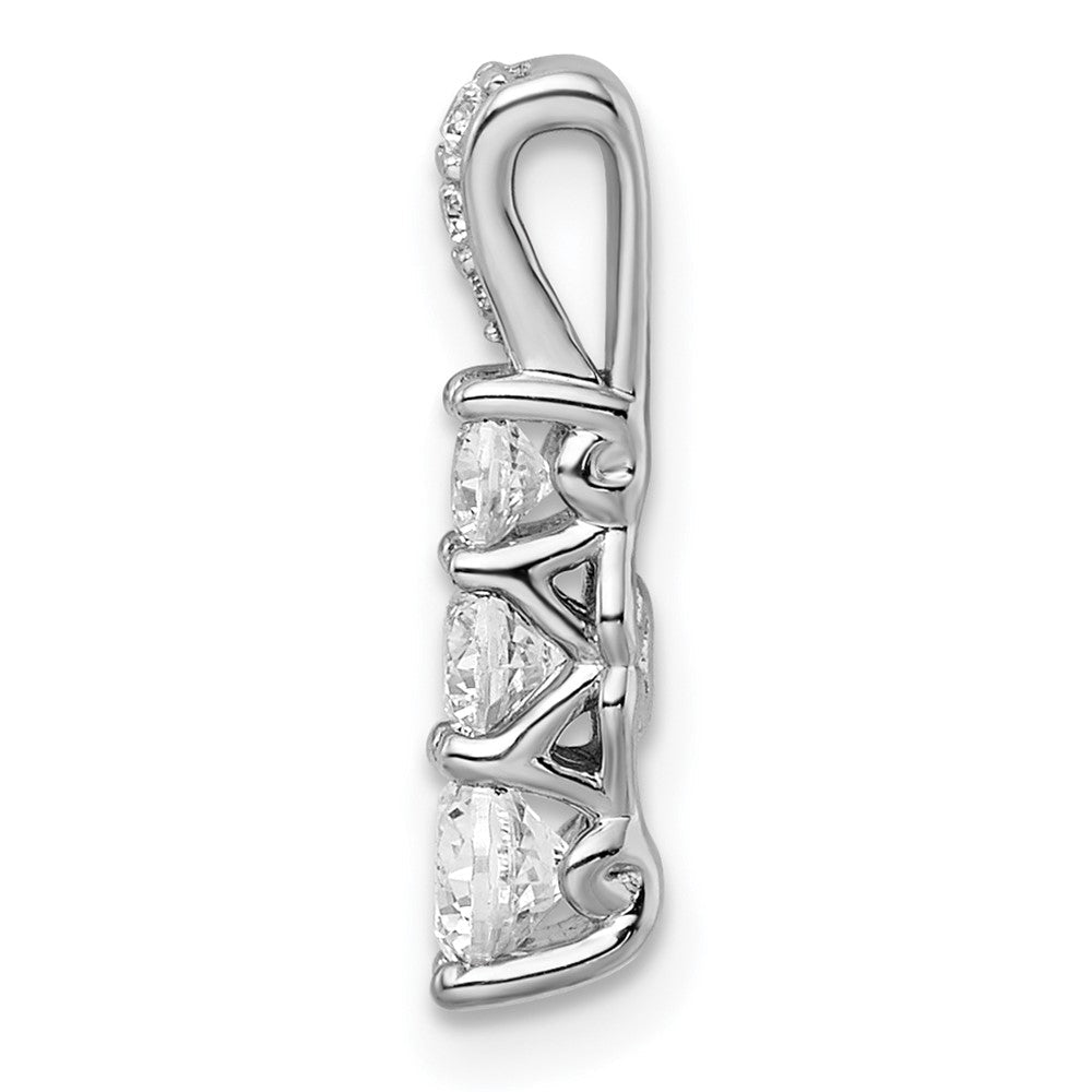 14K Weißgold 0,5 ct. Laborgezüchteter Diamant VS/SI+ G+ Dreistein-Ketten-Gleitanhänger