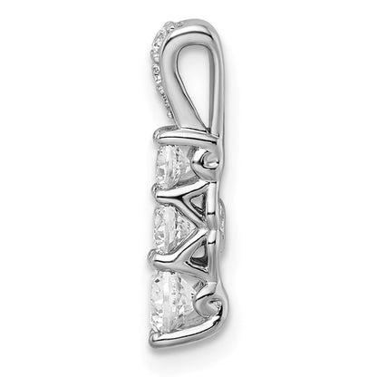 14K Weißgold 0,5 ct. Laborgezüchteter Diamant VS/SI+ G+ Dreistein-Ketten-Gleitanhänger