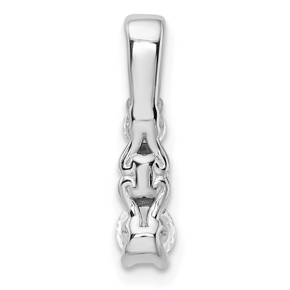 14K Weißgold 0,5 ct. Laborgezüchteter Diamant VS/SI+ G+ Dreistein-Ketten-Gleitanhänger