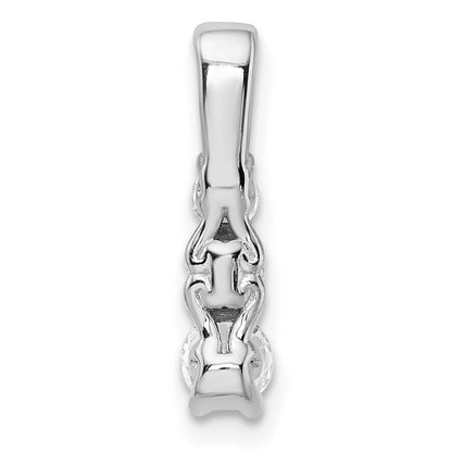 14K Weißgold 0,5 ct. Laborgezüchteter Diamant VS/SI+ G+ Dreistein-Ketten-Gleitanhänger