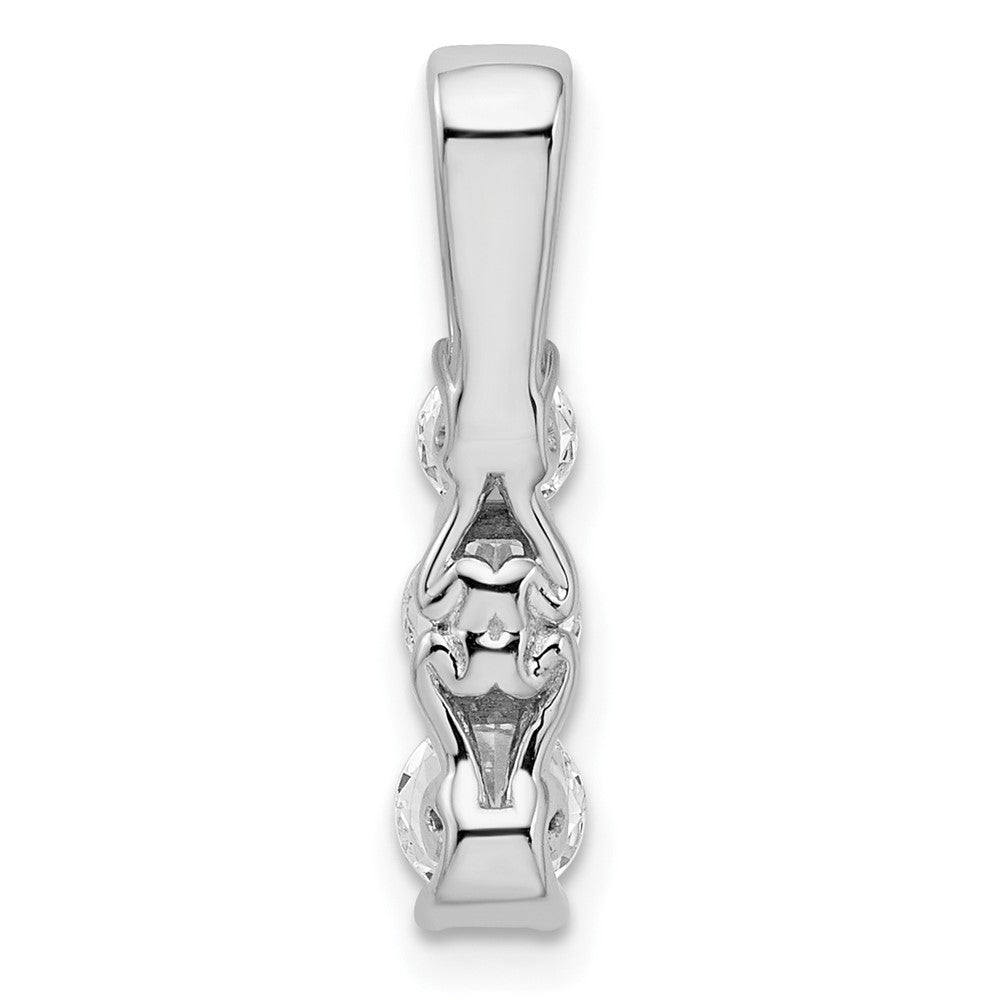 14K Weißgold 1 ct. Im Labor gezüchteter Diamant VS/SI+ G+ Dreistein-Ketten-Gleitanhänger