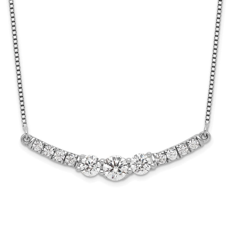 14K Weißgold 3/4 Ct. Im Labor Gezüchtet Diamant Vs/si+ G+ 18 Zoll Fantasie Stab Halskette