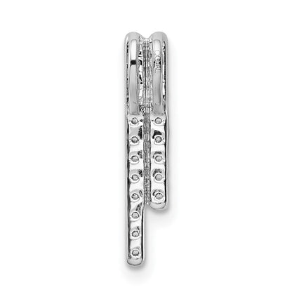 14K Weißgold Poliert Echt Diamant Bars Kette Anhänger