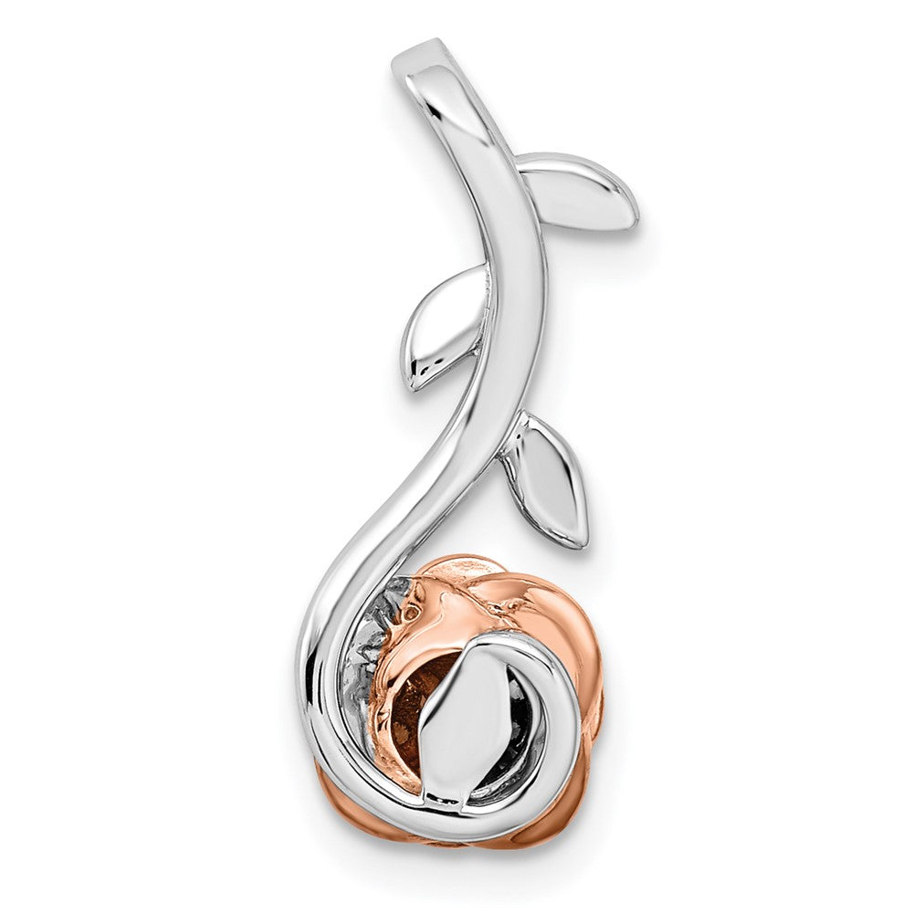 14K Weiß-/Roségold Zweifarbiger Gleitanhänger Rosé und Weiß mit 0,25 ct. Laborgezüchtetem Diamant VS/SI+ G+ an Rosé-Kette