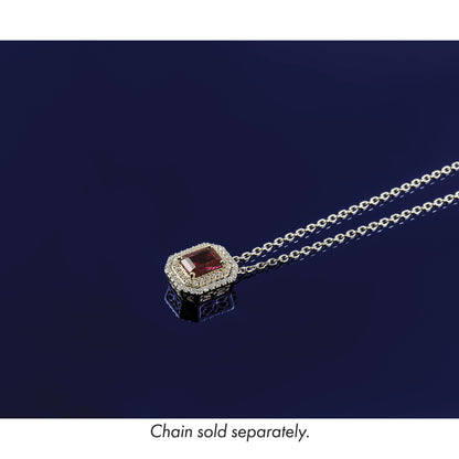 14K Bicolor 0,625 ct. Laborgezüchteter Diamant VS/SI+ G+ und Laborgezüchteter Rubin Ketten-Gleitanhänger