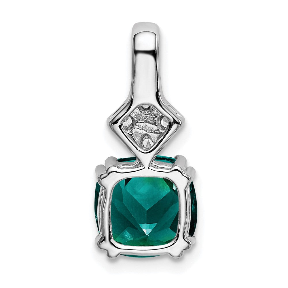 14K Weißgold Anhänger mit Labor gezüchtetem echtem Diamant und gezüchtetem Alexandrit